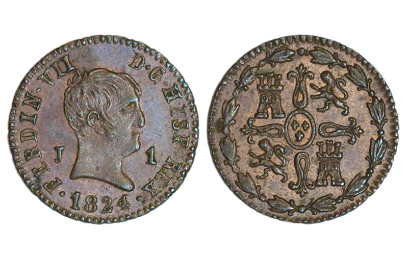 Fernando VII 1 Maravedí 1824 Jubia EBC-SC