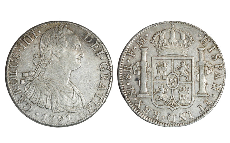 Carlos IV 8 Reales 1791 México FM MBC+