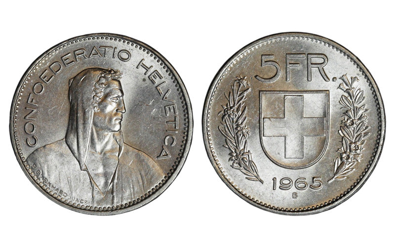 Suiza 5 Francos 1965 B Guillermo Tell SC