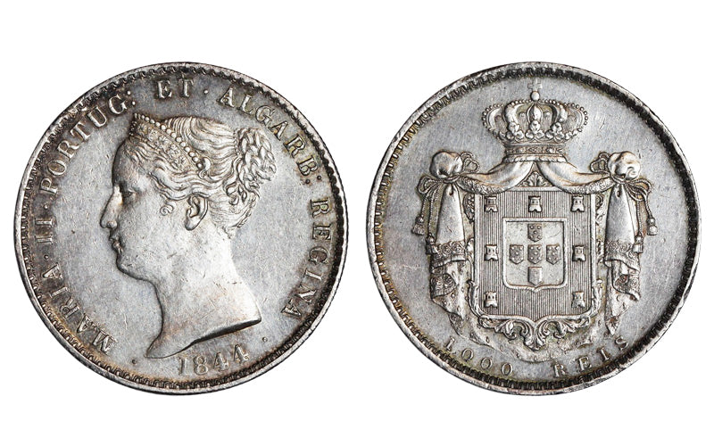 Portugal María II (1834-1853) 1000 Reis 1844 EBC+