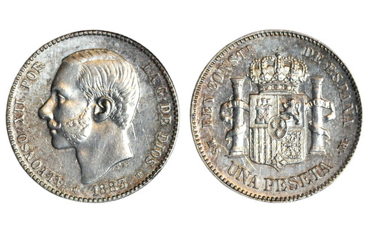 Alfonso XII 1 Peseta 1883*18-83 EBC-