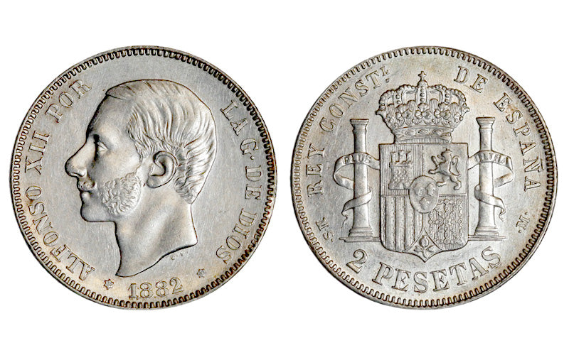 Alfonso XII 2 Pesetas 1882*18-82 MSM EBC-SC