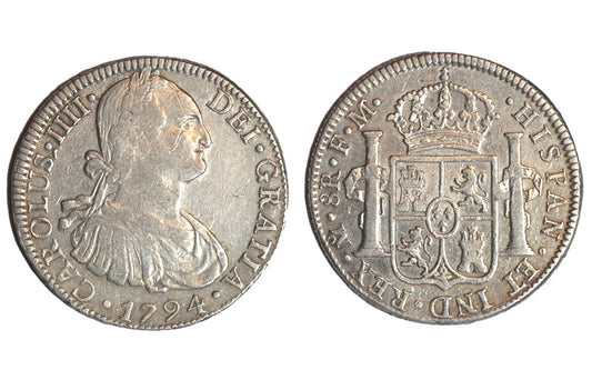 Carlos IV 8 Reales 1794 México FM MBC+