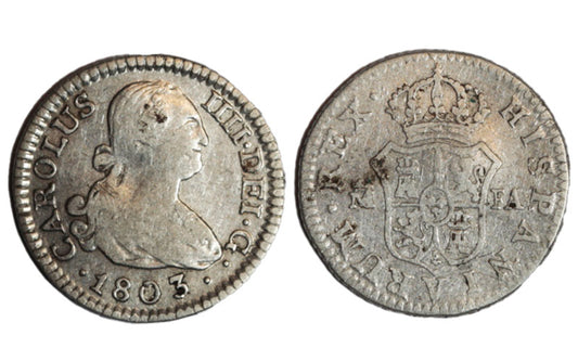 Carlos IV (1788-1808) 1/2 Real 1803 Madrid FA BC