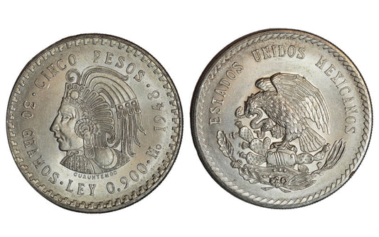 Mexico 5 Pesos 1948 Cuauhtémoc EBC +