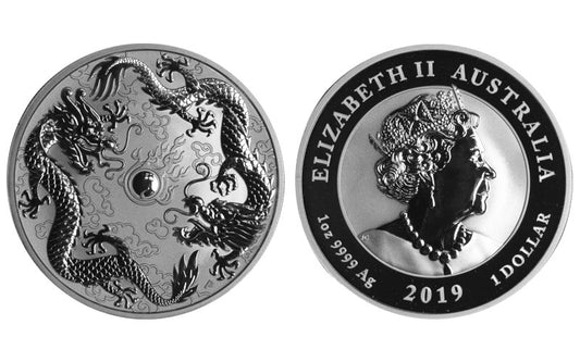 Austrália 1 Dólar 2019 Doble Dragón PROOF