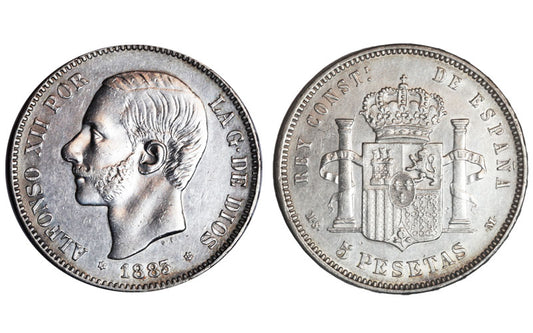 Alfonso XII 5 Pesetas 1883*18-83 MSM MBC-EBC