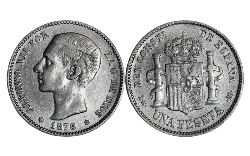 Alfonso XII 1 Peseta 1876*18-76 MBC+