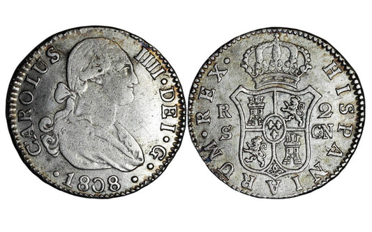 Carlos IV (1788-1808) 2 Reales 1808 Sevilla MBC/ MBC+