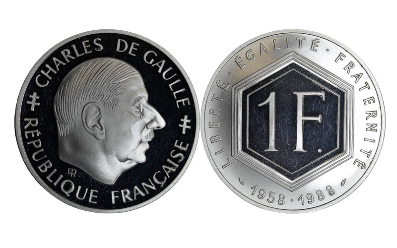 Francia 1 Franco 1988 Charles de Gaulle PROOF