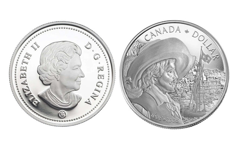 Canadá 1 Dólar 2008 400 Aniversario de Quebec PROOF