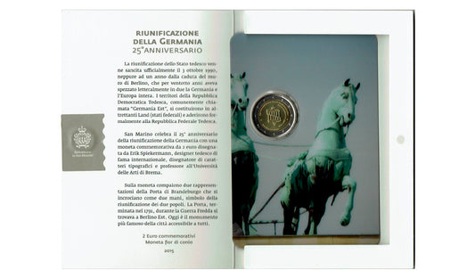 San Marino 2€ 2015 25 Aniversario de la reunificación de Alemania FDC