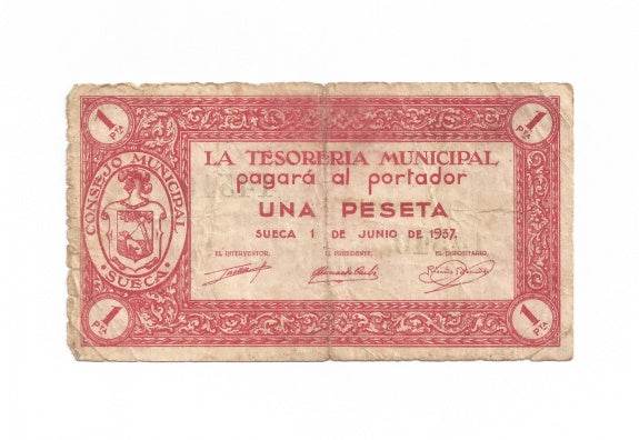 Sueca (Valencia) 1 Peseta 1937 BC