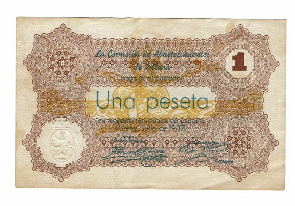 Villena (Alicante) 1 Peseta 1937 Sin Serie EBC-