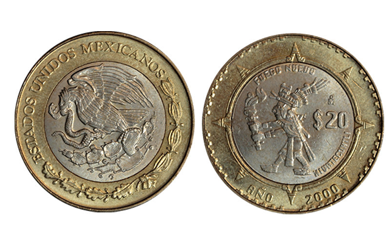 México 20 Pesos 2000 Fuego Nuevo EBC